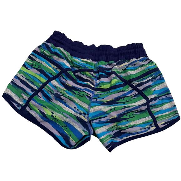 Lululemon Tracker Shorts 7 Wonders Blue pattern print running shorts sz 6 - Picture 6 of 9